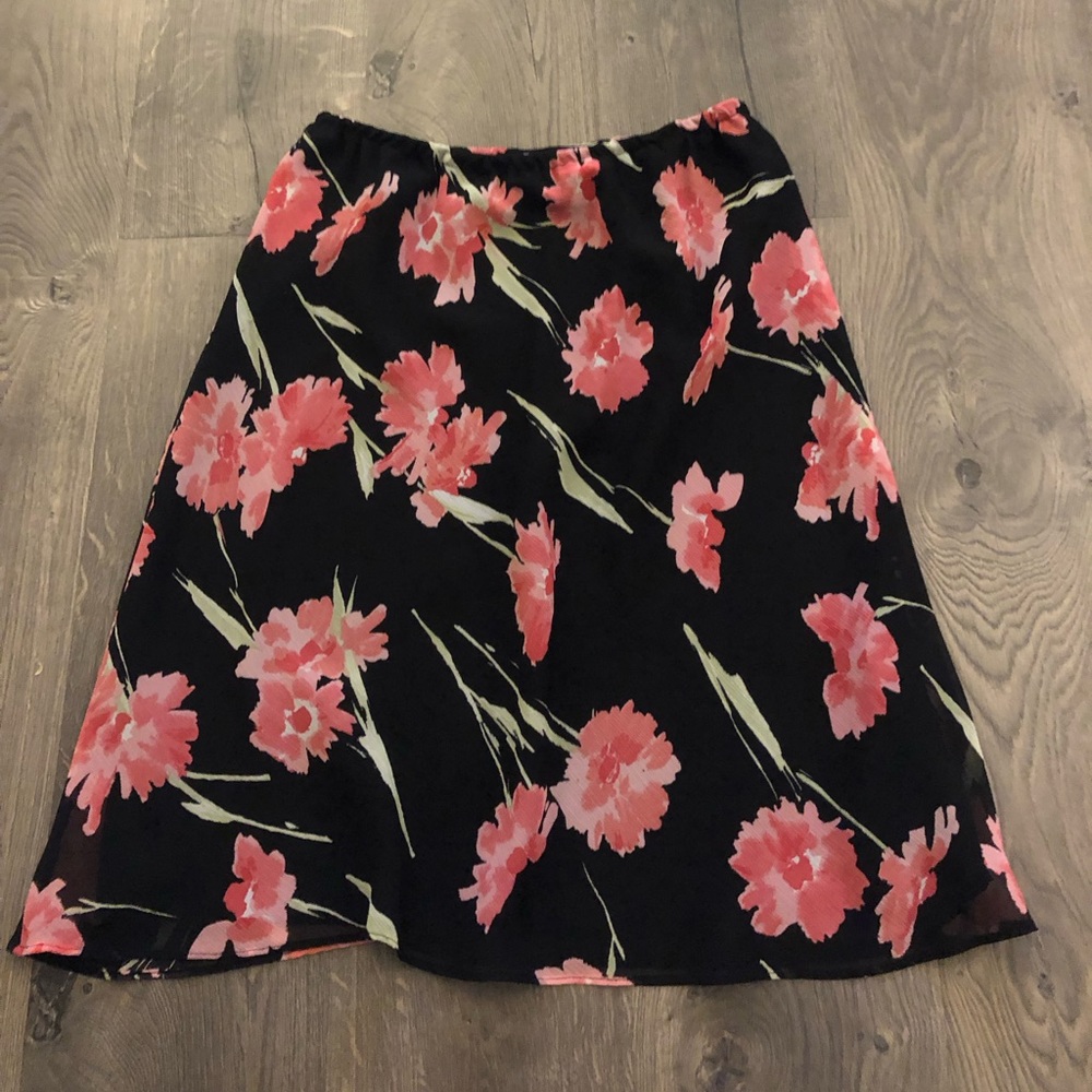Floral Print Midi Skirt